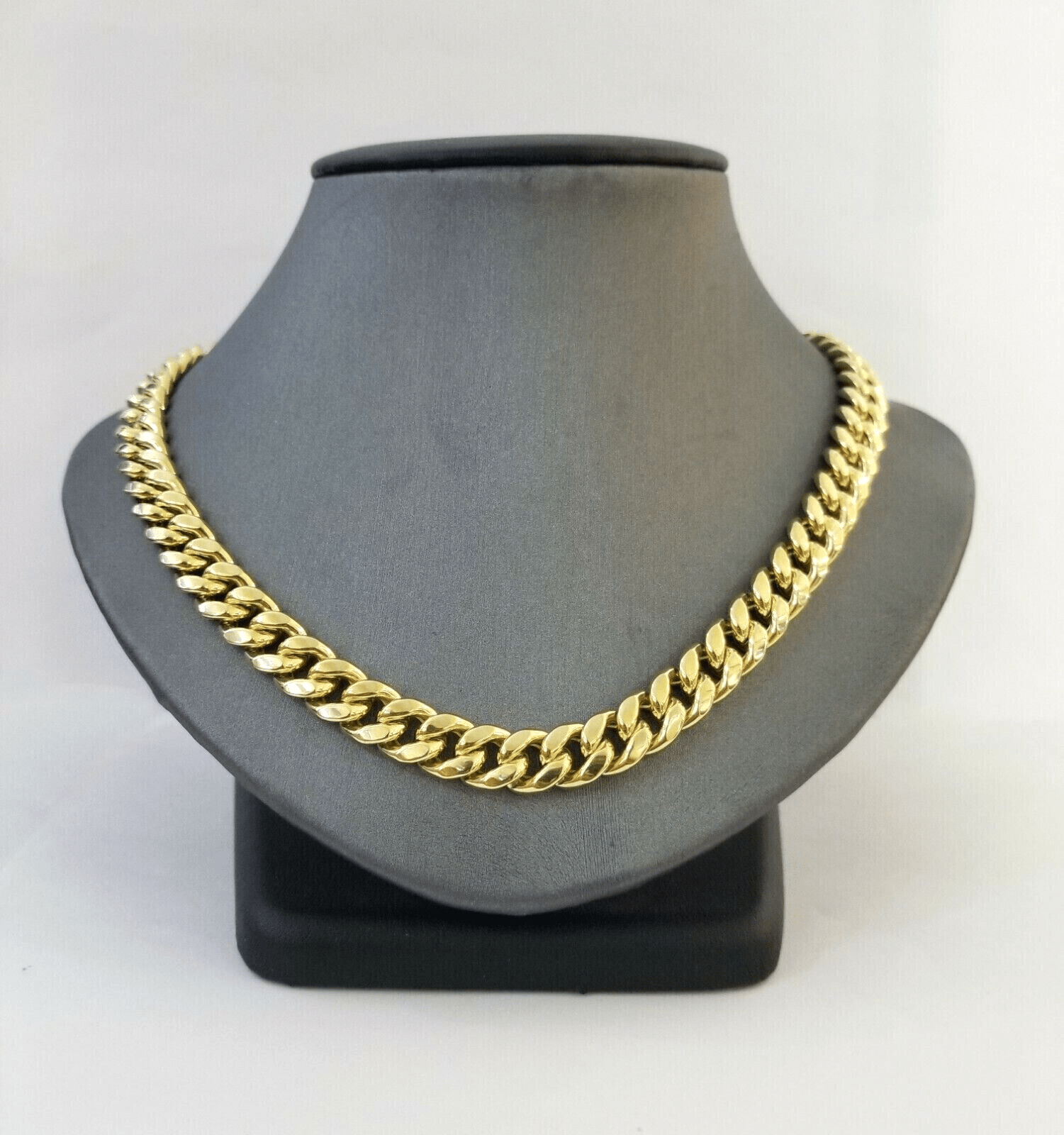 Real 10k Gold Chain Necklace 9mm 24 Inch Miami Cuban Link Strong Men's 10KT Gold - Reva Jeweler