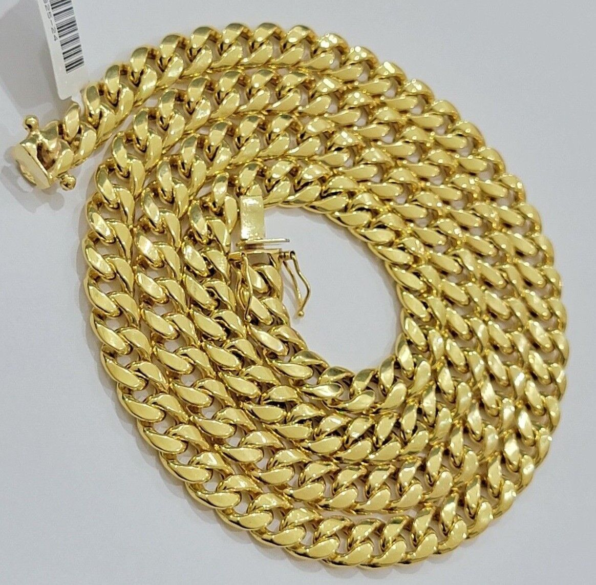 Real 10k Gold Chain Necklace Miami Cuban Link 18" - 28" Inch 8mm Box Lock 10kt Men - Reva Jeweler
