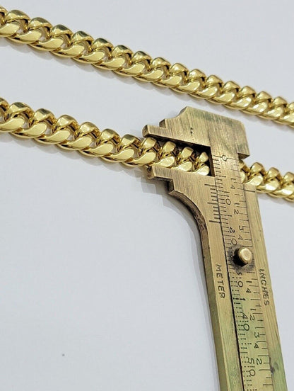 Real 10k Gold Chain Necklace Miami Cuban Link 18" - 28" Inch 8mm Box Lock 10kt Men - Reva Jeweler