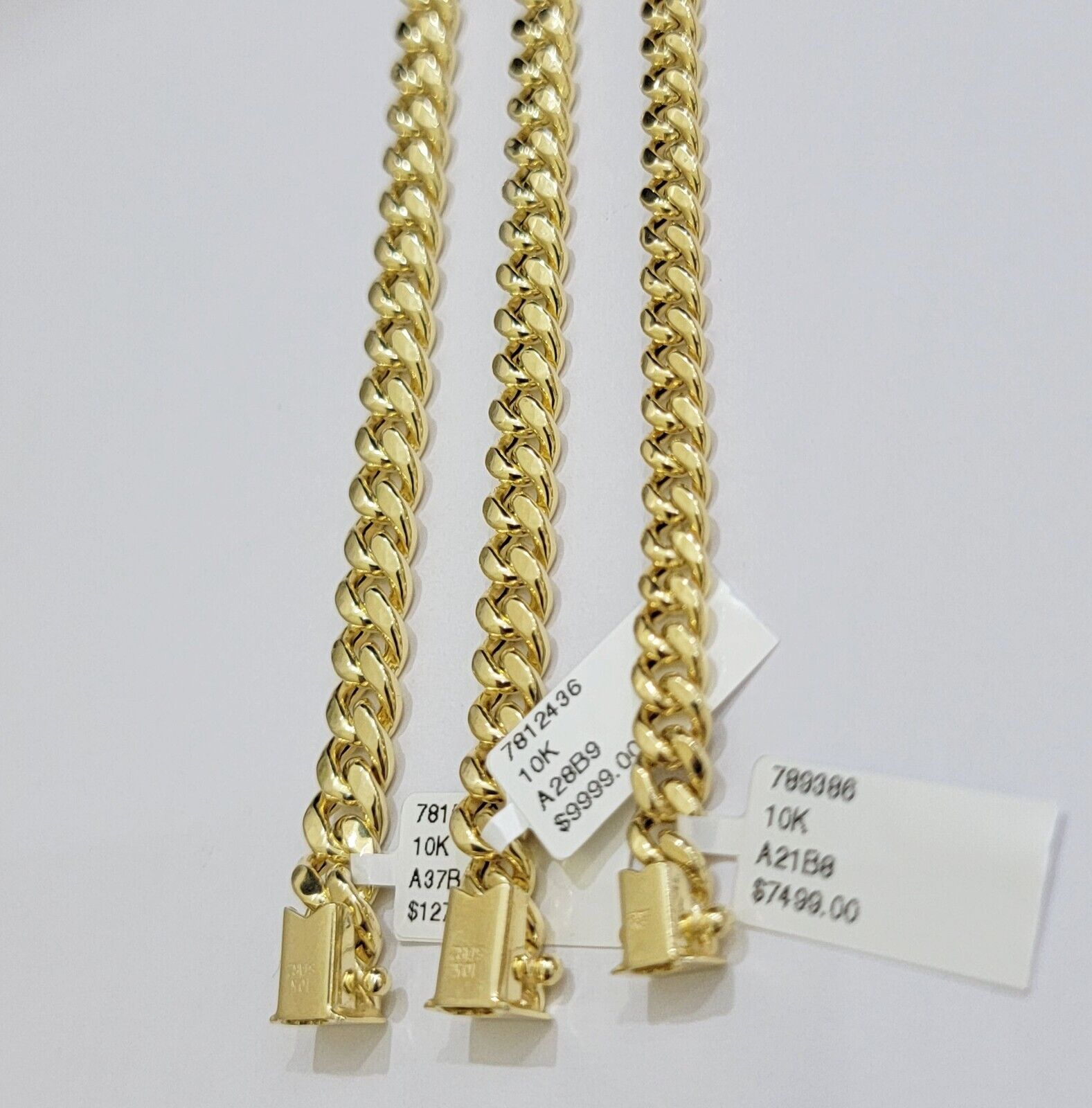 Real 10k Gold Chain Necklace Miami Cuban Link 20 - 30 Inch Mens 10KT 6mm 7mm 8mm - Reva Jeweler