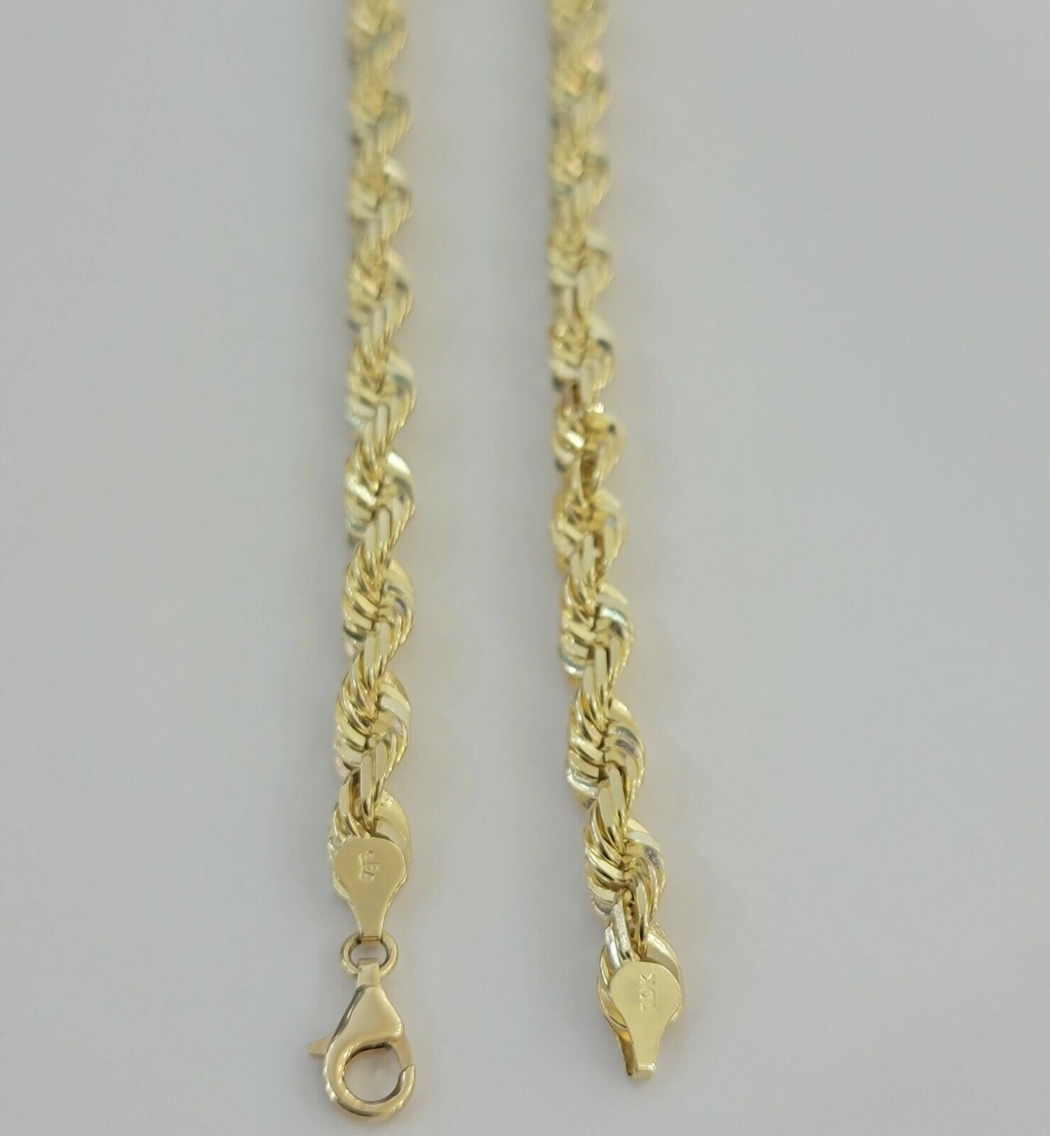 REAL 10k Gold Chain Rope Necklace SOLID 7mm Mens 10kt Yellow 22 - 30" Inch STRONG - Reva Jeweler