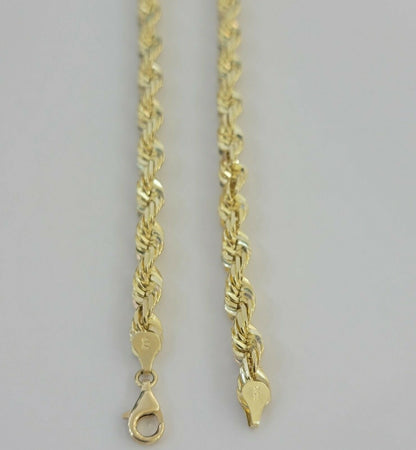 REAL 10k Gold Chain Rope Necklace SOLID 7mm Mens 10kt Yellow 22 - 30" Inch STRONG - Reva Jeweler