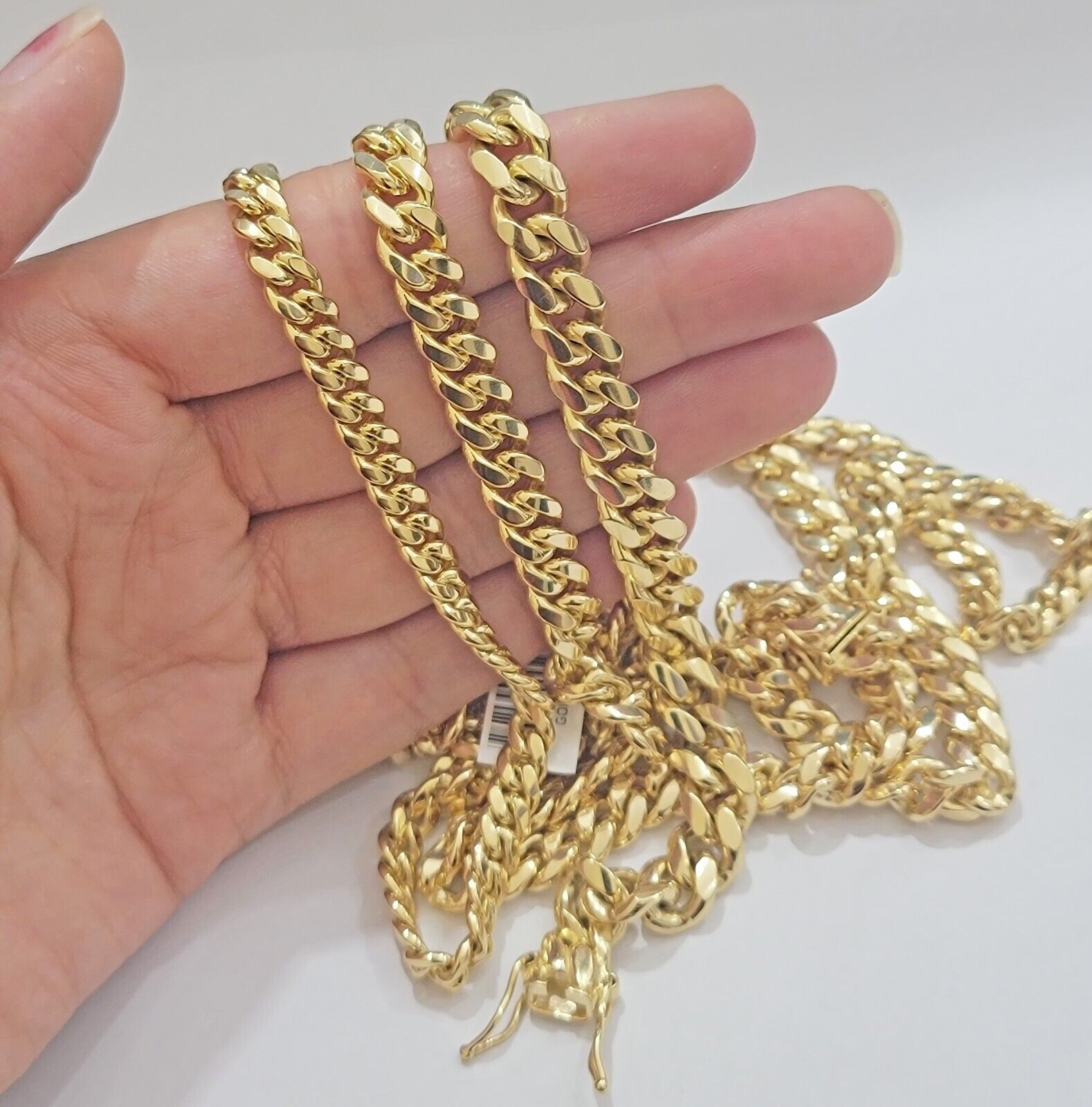 Real 10k Gold Chain Solid Miami Cuban Link Necklace 6mm 7mm 8mm 20" - 28" Men's - Reva Jeweler