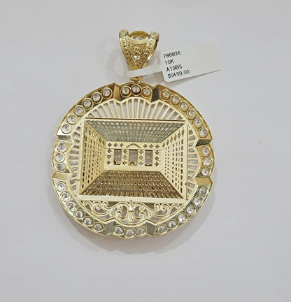 Real 10k Gold Charm Last Supper Pendant 10kt Yellow Gold With Stones Mens, Jesus - Reva Jeweler