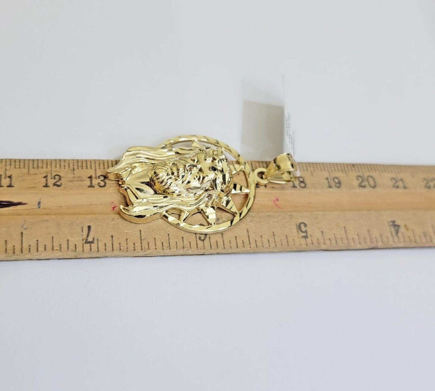Real 10k Gold Charm Pendant Jesus Head 10kt Yellow Gold Genuine for Men's - Reva Jeweler