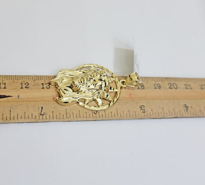 Real 10k Gold Charm Pendant Jesus Head 10kt Yellow Gold Genuine for Men's - Reva Jeweler