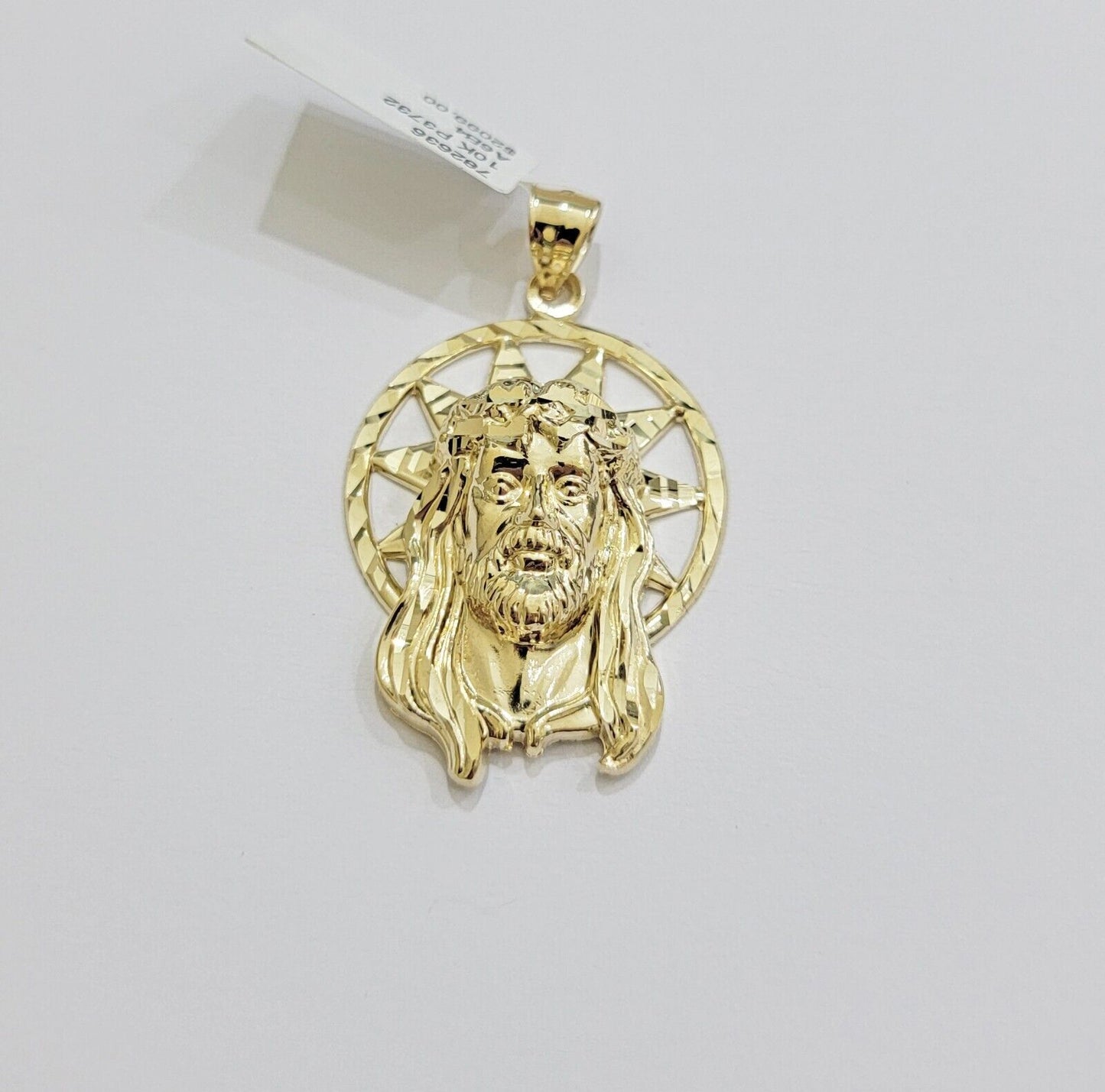Real 10k Gold Charm Pendant Jesus Head 10kt Yellow Gold Genuine for Men's - Reva Jeweler