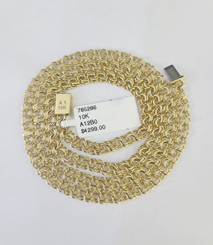 Real 10k Gold Chino ID Chain 4mm 20Inch Yellow Necklace Real Gold - GoldenlinQ