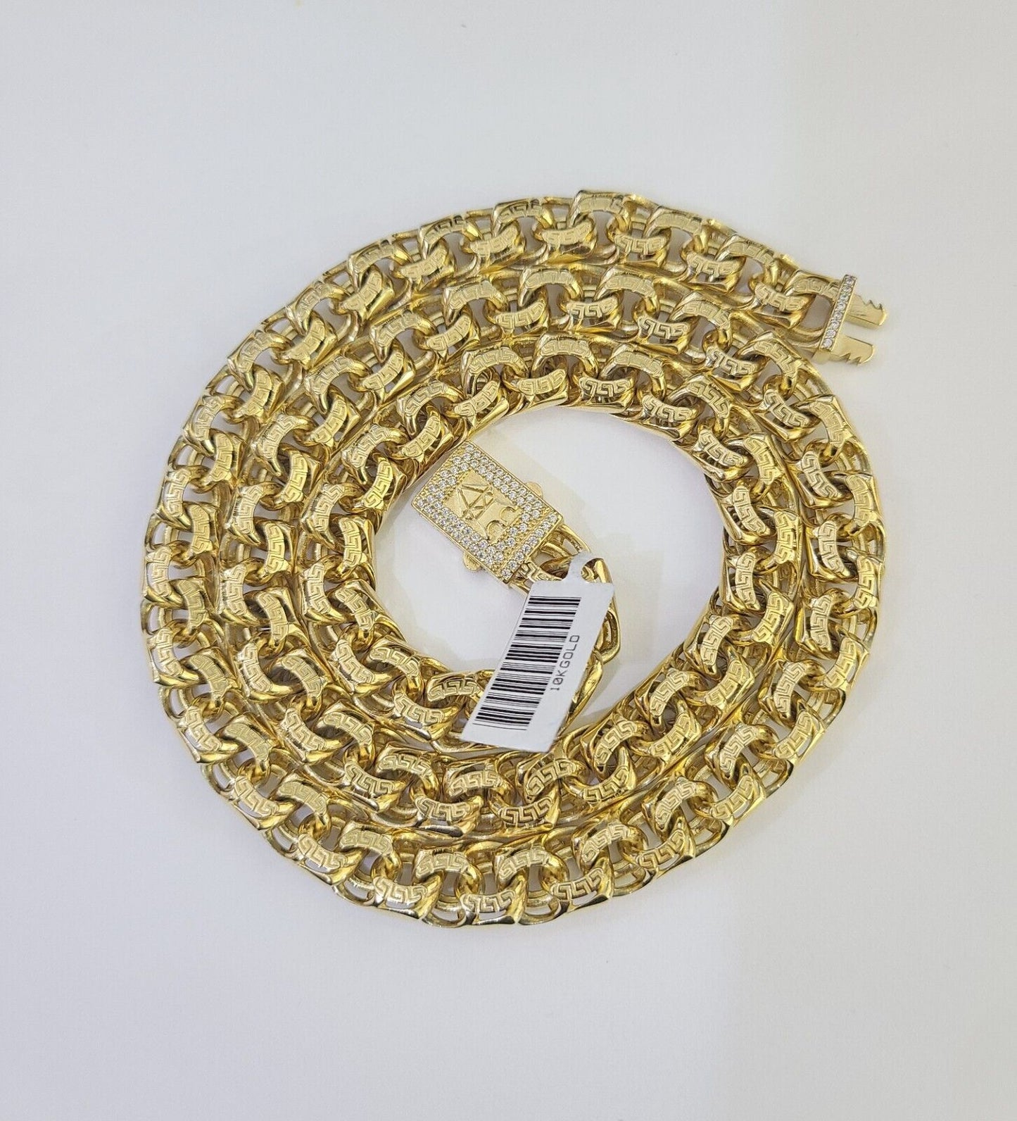 Real 10k Gold Chino ID Chain 9mm 24Inch Yellow Necklace Real gold - GoldenlinQ