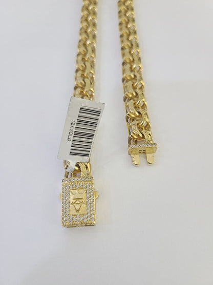 Real 10k Gold Chino ID Chain 9mm 24Inch Yellow Necklace Real gold - GoldenlinQ