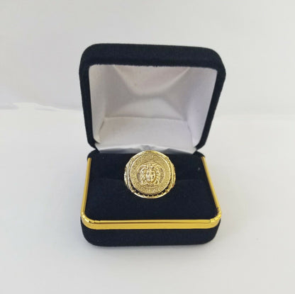 Real 10k gold circular sizable ring ,10kt yellow size 11 Casual Circle Band Men - Reva Jeweler
