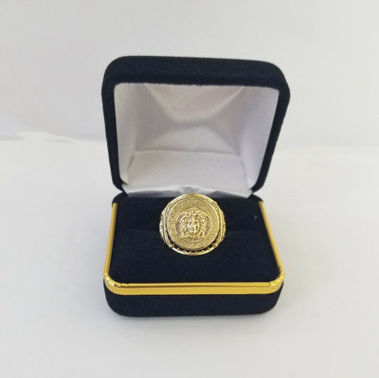 Real 10k gold circular sizable ring ,10kt yellow size 11 Casual Circle Band Men - Reva Jeweler