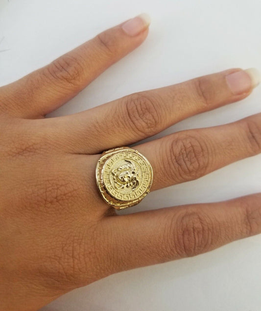 Real 10k gold circular sizable ring ,10kt yellow size 11 Casual Circle Band Men - Reva Jeweler