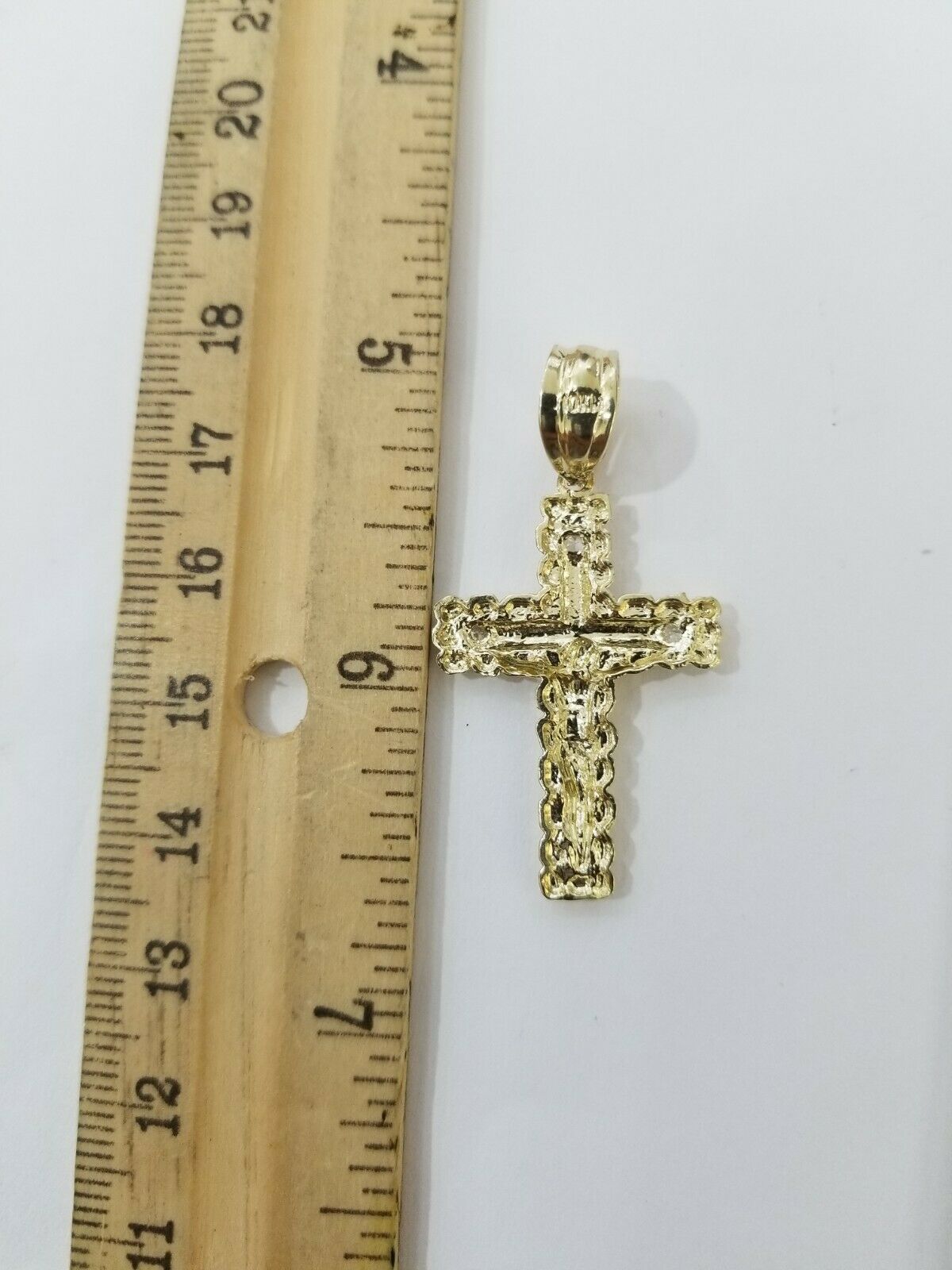 Real 10k Gold Cross & Solid Rope Chain 4mm Necklace Charm & Pendant Set 16" - 28" - Reva Jeweler