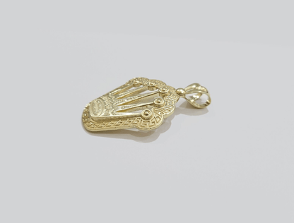 Real 10k Gold Crown Charm Pendant 10kt Yellow Gold 2 Inches For Chain & Necklace - Reva Jeweler