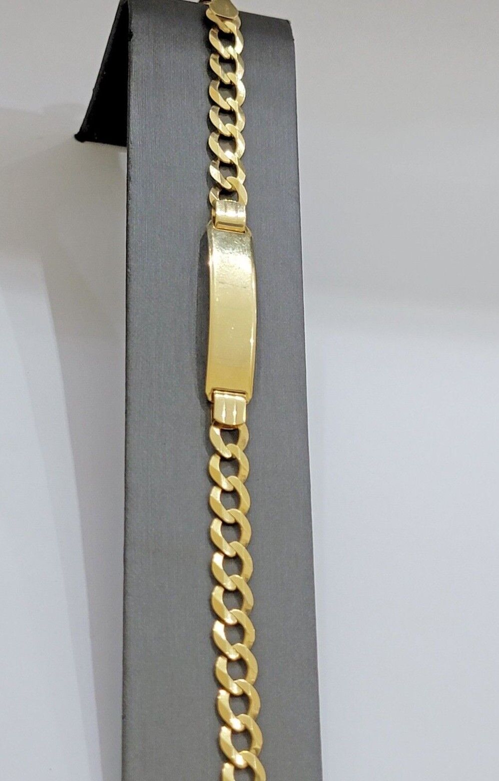Real 10k Gold Cuban Curb Link ID Bracelet 5mm - 10mm 8 - 8.5" Inches 10kt Name Plate - Reva Jeweler