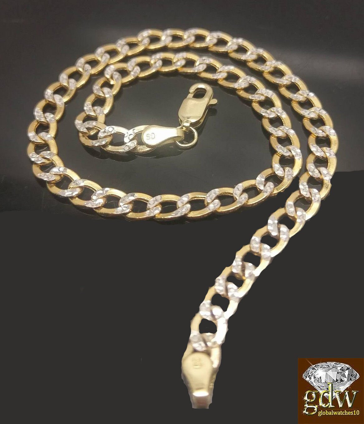 REAL 10k Gold Cuban Link Bracelet Diamond Cuts 9Inch Men Women - Reva Jeweler