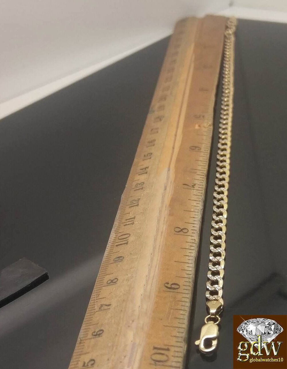 REAL 10k Gold Cuban Link Bracelet Diamond Cuts 9Inch Men Women - Reva Jeweler