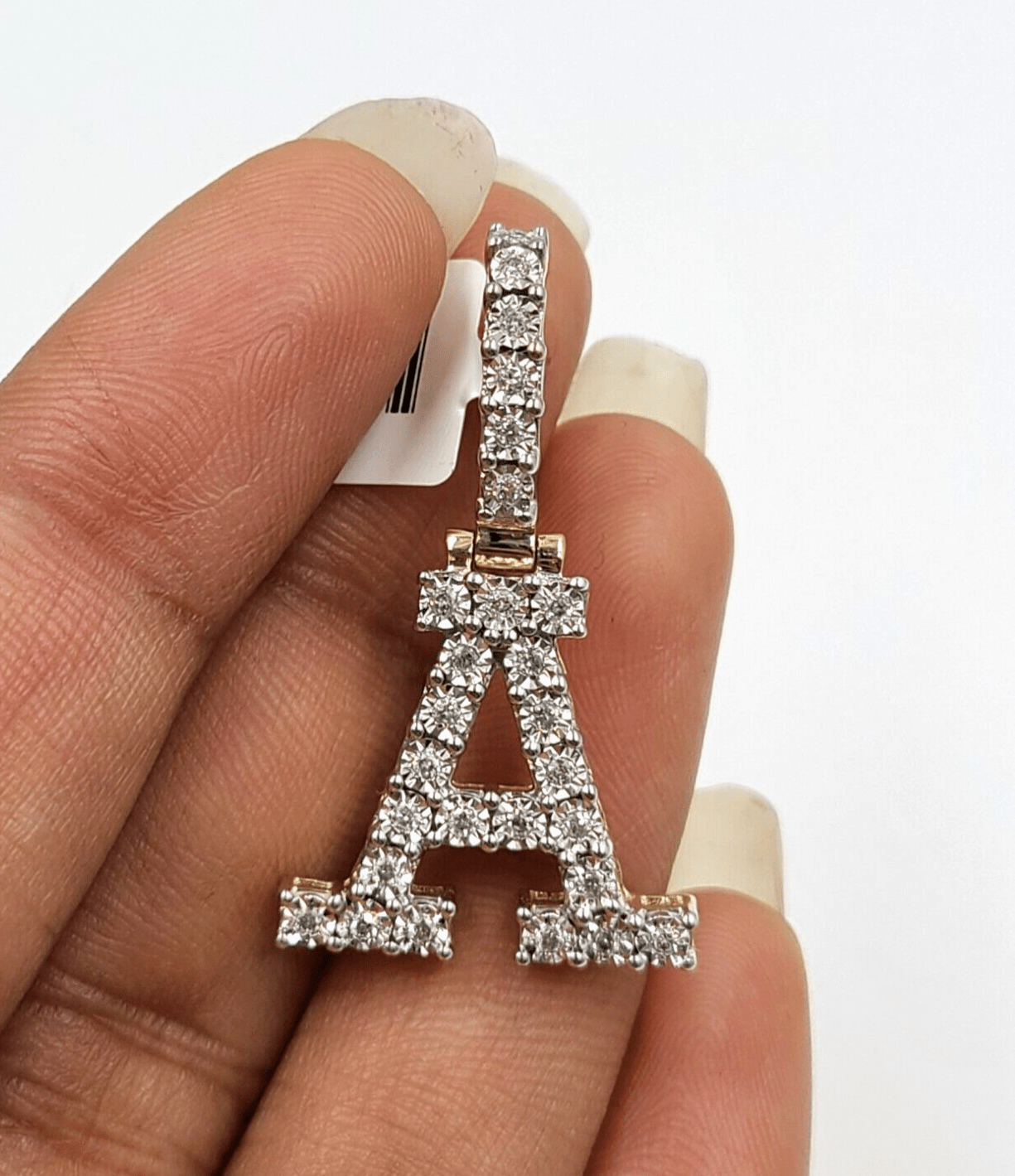 Real 10k Gold & Diamond Letter "A" Initial Alphabet Charm/Pendant 1.25". - Reva Jeweler
