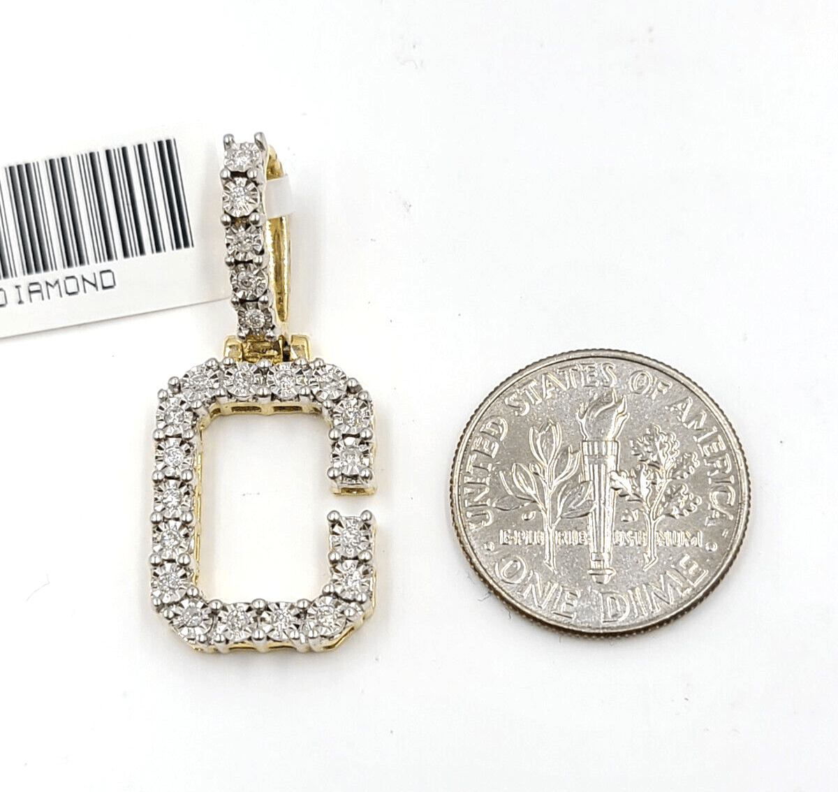 Real 10k Gold & Diamond Letter "C" Initial Alphabet Charm/Pendant 1.25". - Reva Jeweler