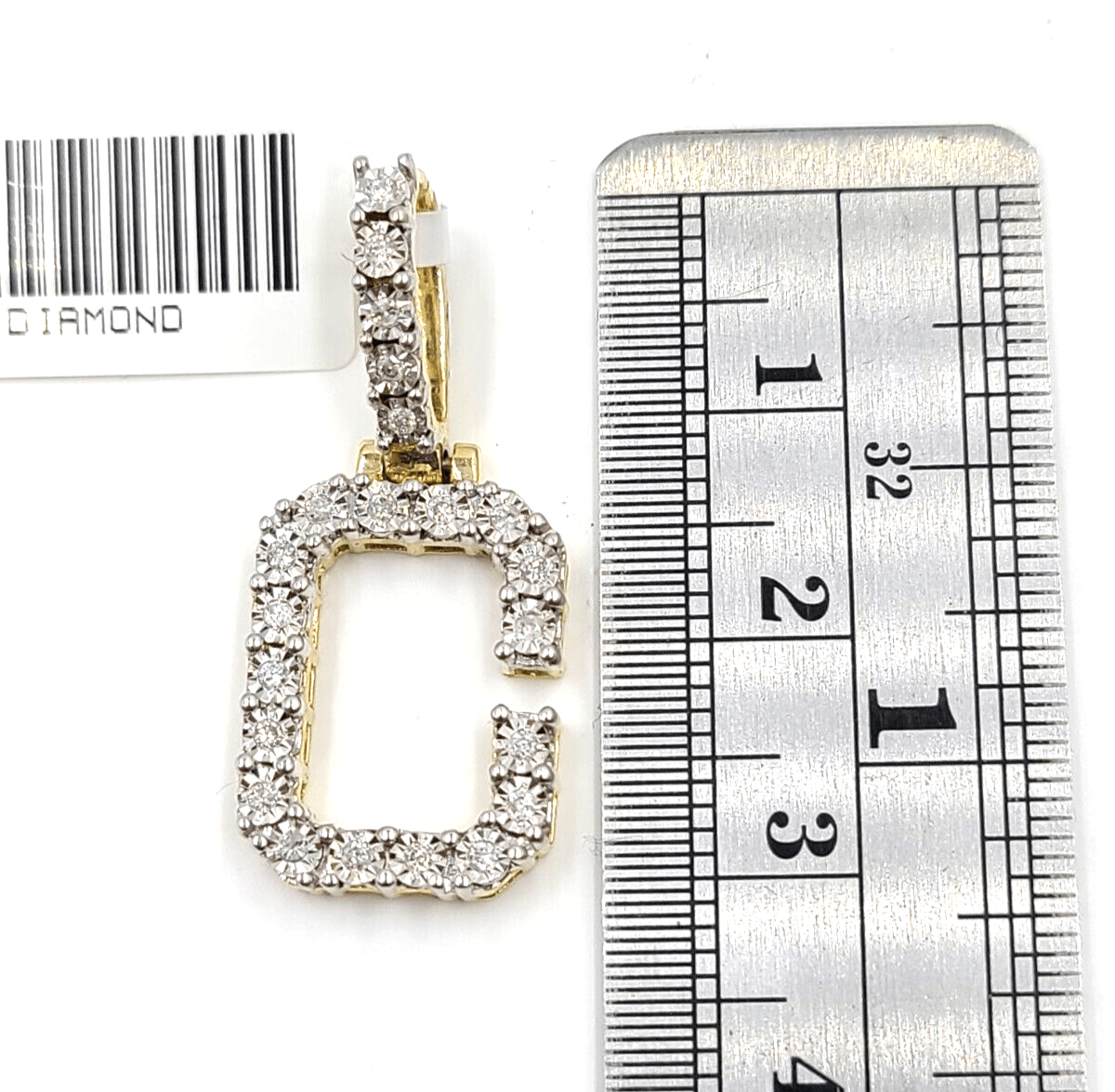 Real 10k Gold & Diamond Letter "C" Initial Alphabet Charm/Pendant 1.25". - Reva Jeweler