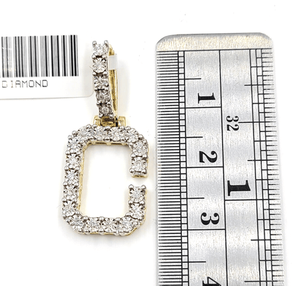 Real 10k Gold & Diamond Letter "C" Initial Alphabet Charm/Pendant 1.25". - Reva Jeweler