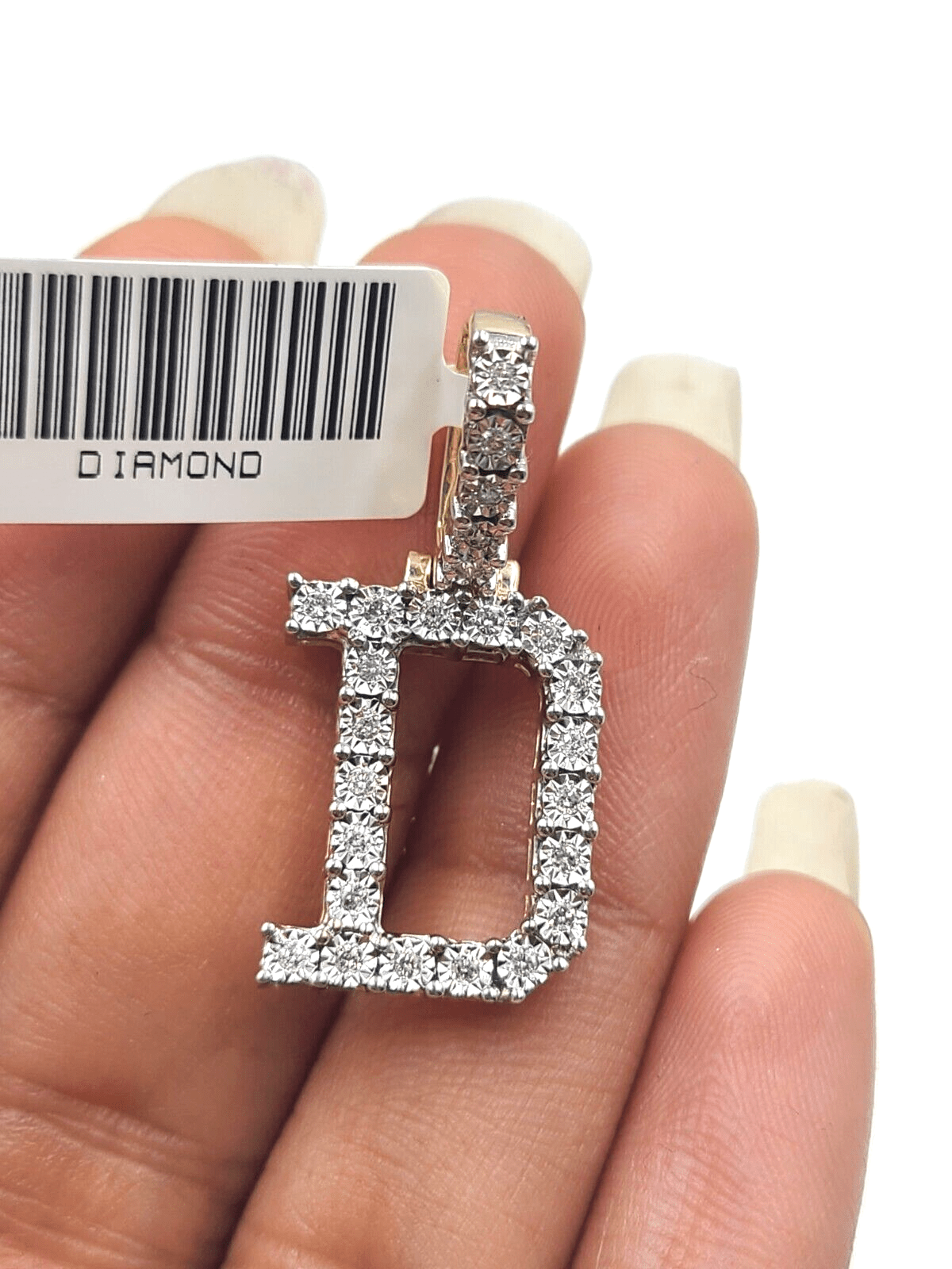 Real 10k Gold & Diamond Letter "D" Initial Alphabet Charm/Pendant 1.25". - Reva Jeweler