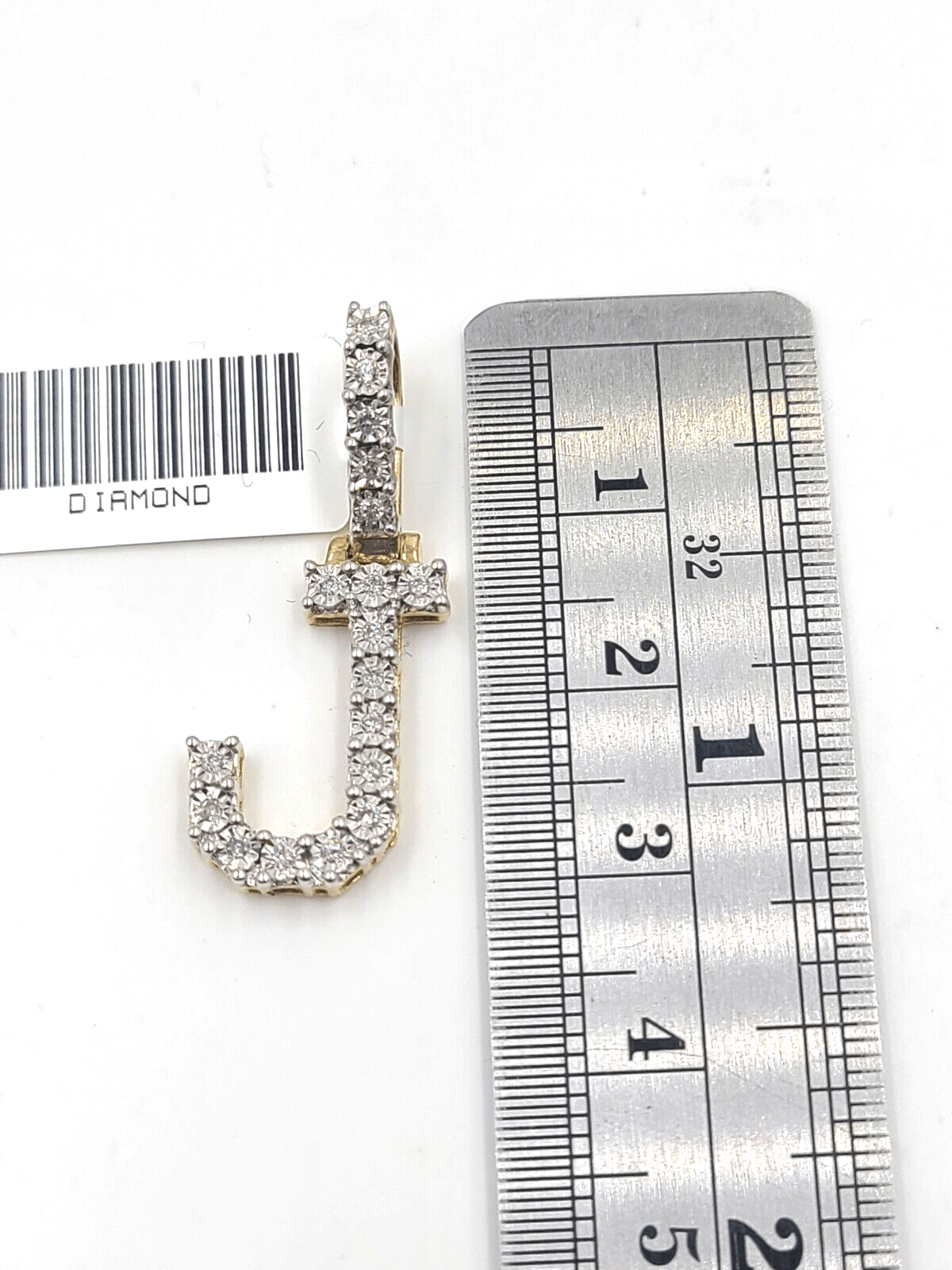 Real 10k Gold & Diamond Letter "J" Initial Alphabet Charm/Pendant 1.25". - Reva Jeweler