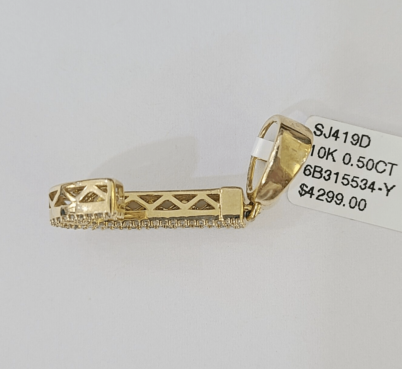 Real 10k Gold Diamond Letter "J" Initial Alphabet Charm/Pendant Yellow Real - Reva Jeweler