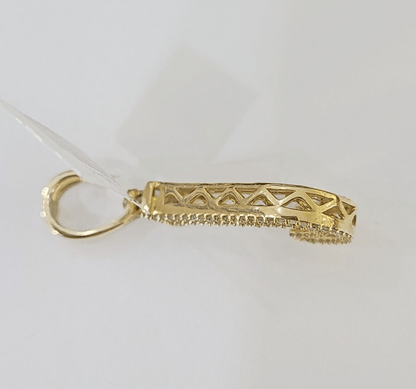Real 10k Gold Diamond Letter "J" Initial Alphabet Charm/Pendant Yellow Real - Reva Jeweler
