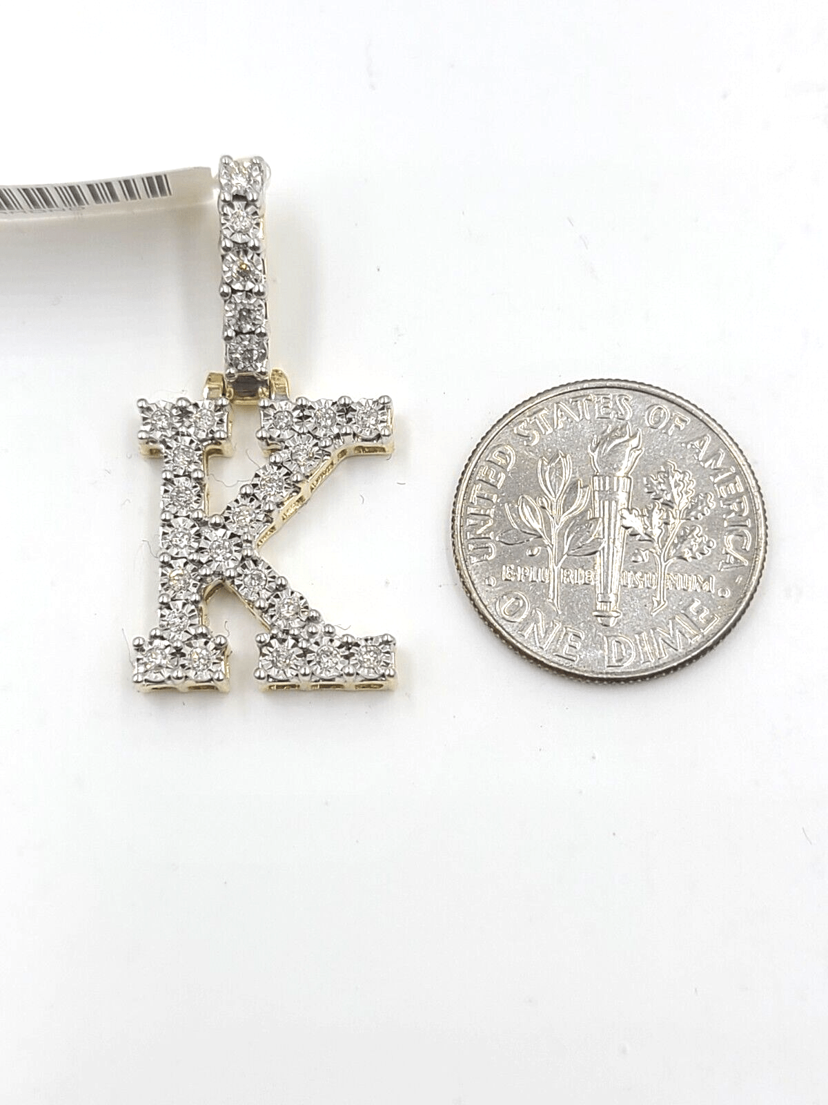 Real 10k Gold & Diamond Letter "K" Initial Alphabet Charm/Pendant 1.25". - Reva Jeweler