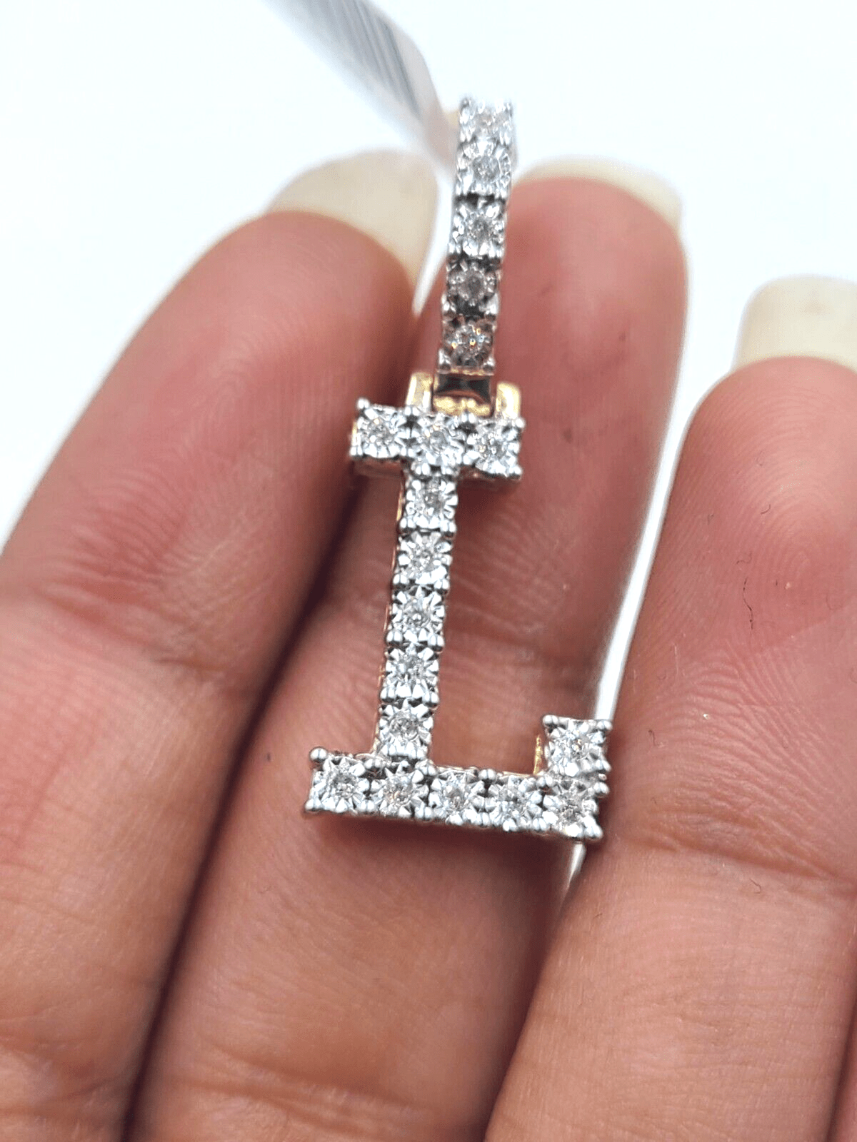 Real 10k Gold & Diamond Letter "L" Initial Alphabet Charm/Pendant 1.25". - Reva Jeweler