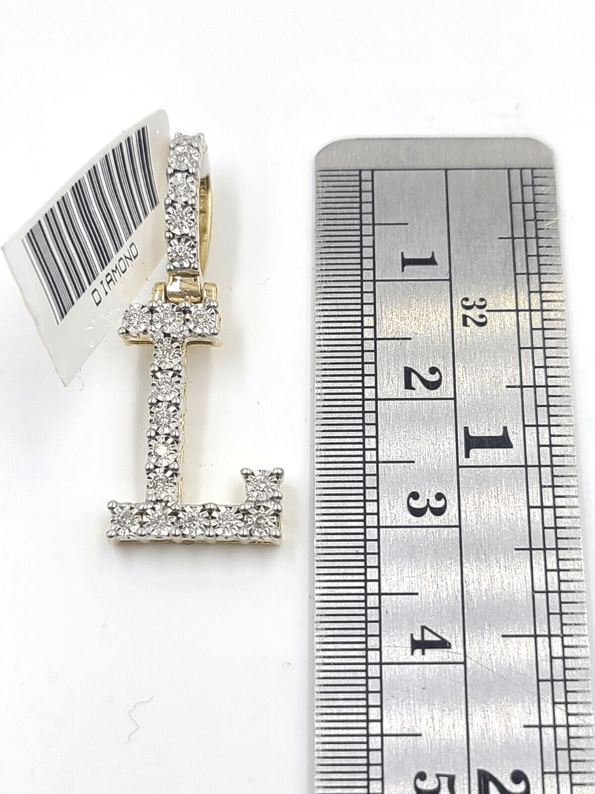 Real 10k Gold & Diamond Letter "L" Initial Alphabet Charm/Pendant 1.25". - Reva Jeweler