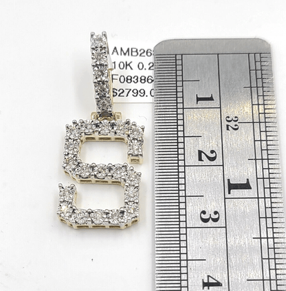 Real 10k Gold Diamond Letter S Initial Alphabet Charm Pendant 1.25" Men Women - Reva Jeweler