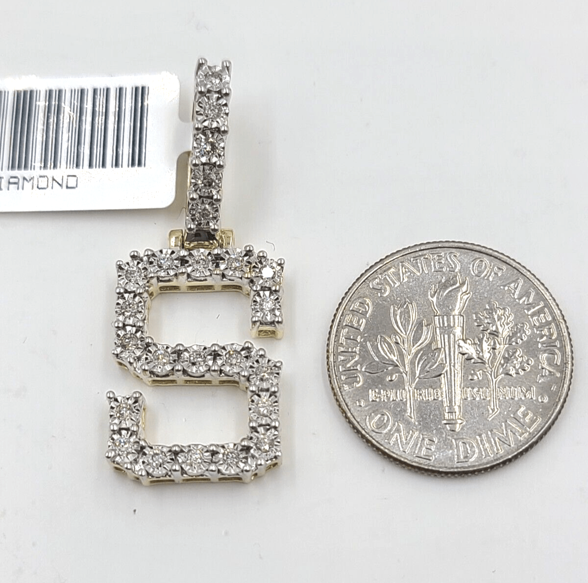 Real 10k Gold & Diamond Letter "S" Initial Alphabet Charm/Pendant 1.25". - Reva Jeweler