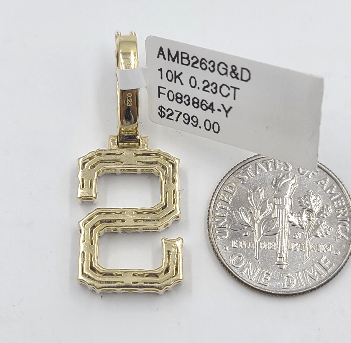 Real 10k Gold & Diamond Letter "S" Initial Alphabet Charm/Pendant 1.25". - Reva Jeweler