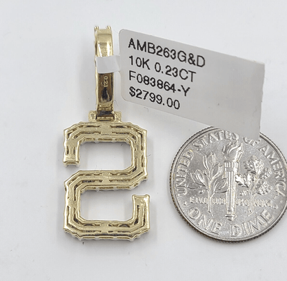Real 10k Gold & Diamond Letter "S" Initial Alphabet Charm/Pendant 1.25". - Reva Jeweler