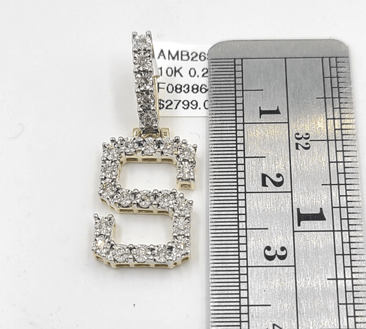 Real 10k Gold & Diamond Letter "S" Initial Alphabet Charm/Pendant 1.25". - Reva Jeweler