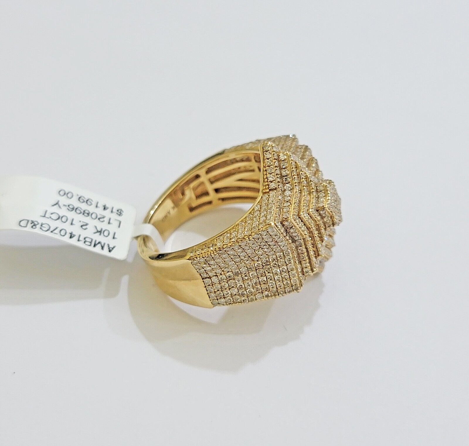 Real 10k gold Diamond Mens Ring Star Layer Band 2 CT Natural Diamond Yellow Gold - Reva Jeweler