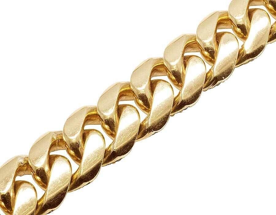 REAL 10k Gold Diamond Necklace Chain Miami cuban Link Tennis 26" 11mm 23CT SOLID - Reva Jeweler