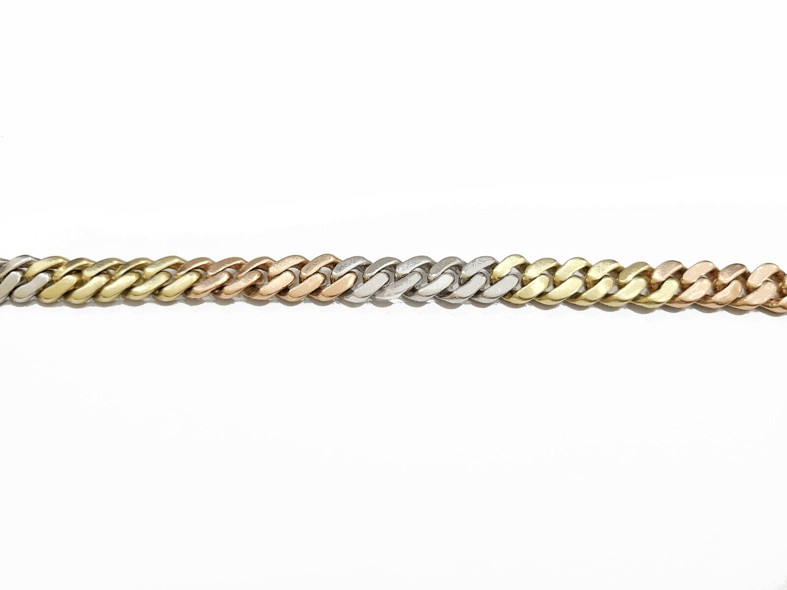 Real 10k Gold Diamond Necklace cuban Link Chain 20" 8mm 10 CT Tri color Gold men - Reva Jeweler