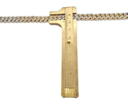 Real 10k Gold Diamond Necklace cuban Link Chain 20" 8mm 10 CT Tri color Gold men - Reva Jeweler