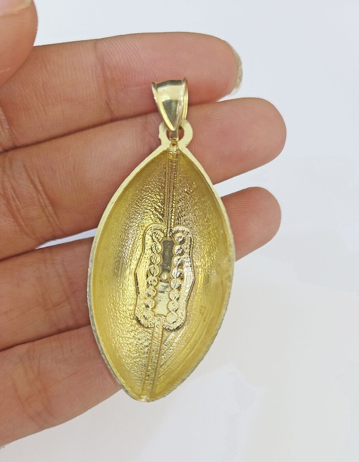Real 10K Gold FootBall Charm Diamond Cut 10kt yellow Gold Charm - Reva Jeweler