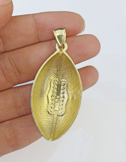 Real 10K Gold FootBall Charm Diamond Cut 10kt yellow Gold Charm - Reva Jeweler