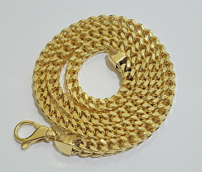 Real 10k Gold Franco Chain 7mm Necklace 22" Inch 10kt Thick & Strong For Men's - Reva Jeweler