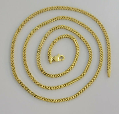 Real 10k Gold Franco chain Necklace 2.5mm 10KT Yellow Gold 16" - 26" STRONG CHAIN - Reva Jeweler
