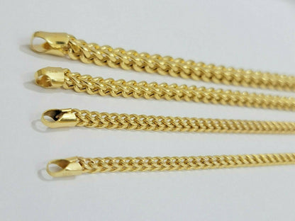Real 10k Gold Franco Necklace Box Chain 20" - 28" Inch 3mm - 5mm 10kt Yellow Gold - Reva Jeweler