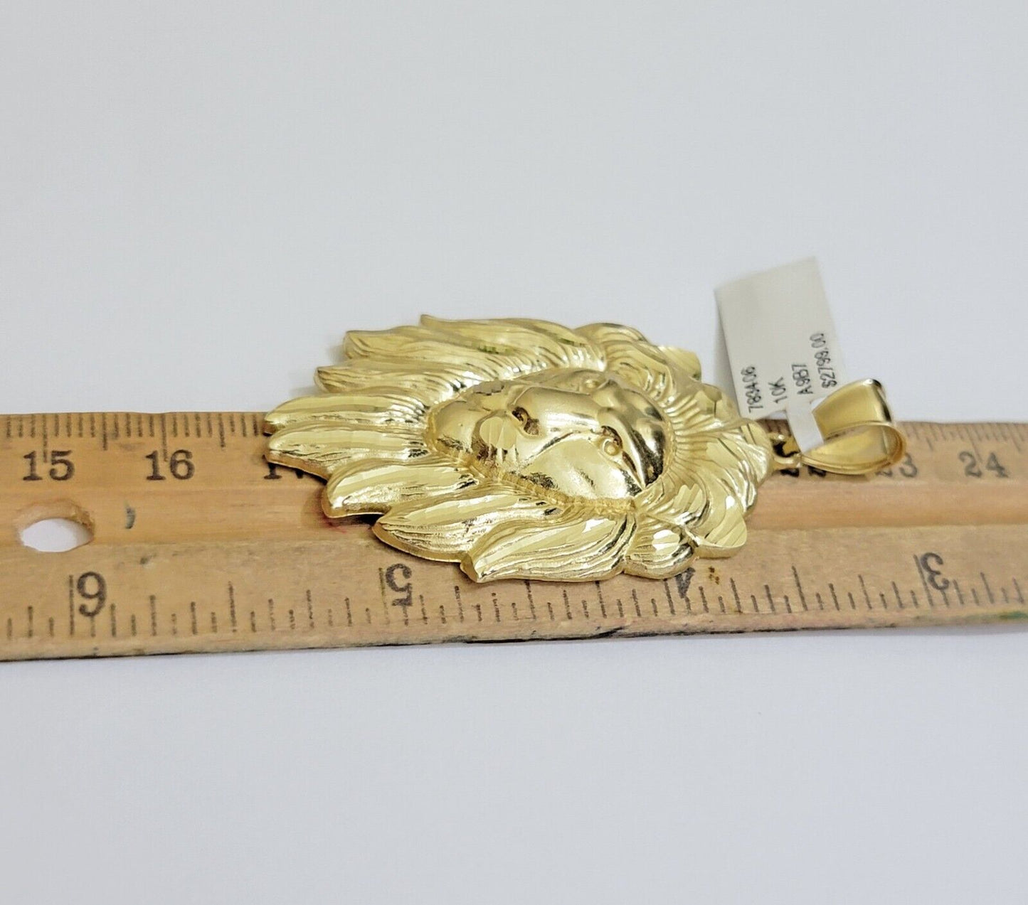 REAL 10k Gold Franco Necklace Charm Lion Head Pendant SET 20 - 26 Inch 3mm Chain - Reva Jeweler