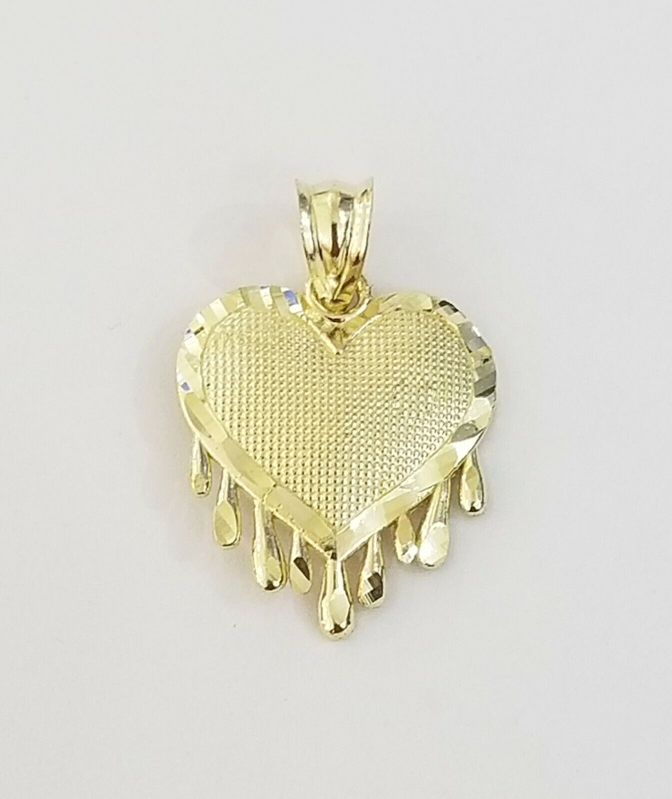 Real 10k Gold Heart Pendant Rope Chain Ladies Charm Necklace,18 20 22 24 26 28 - Reva Jeweler