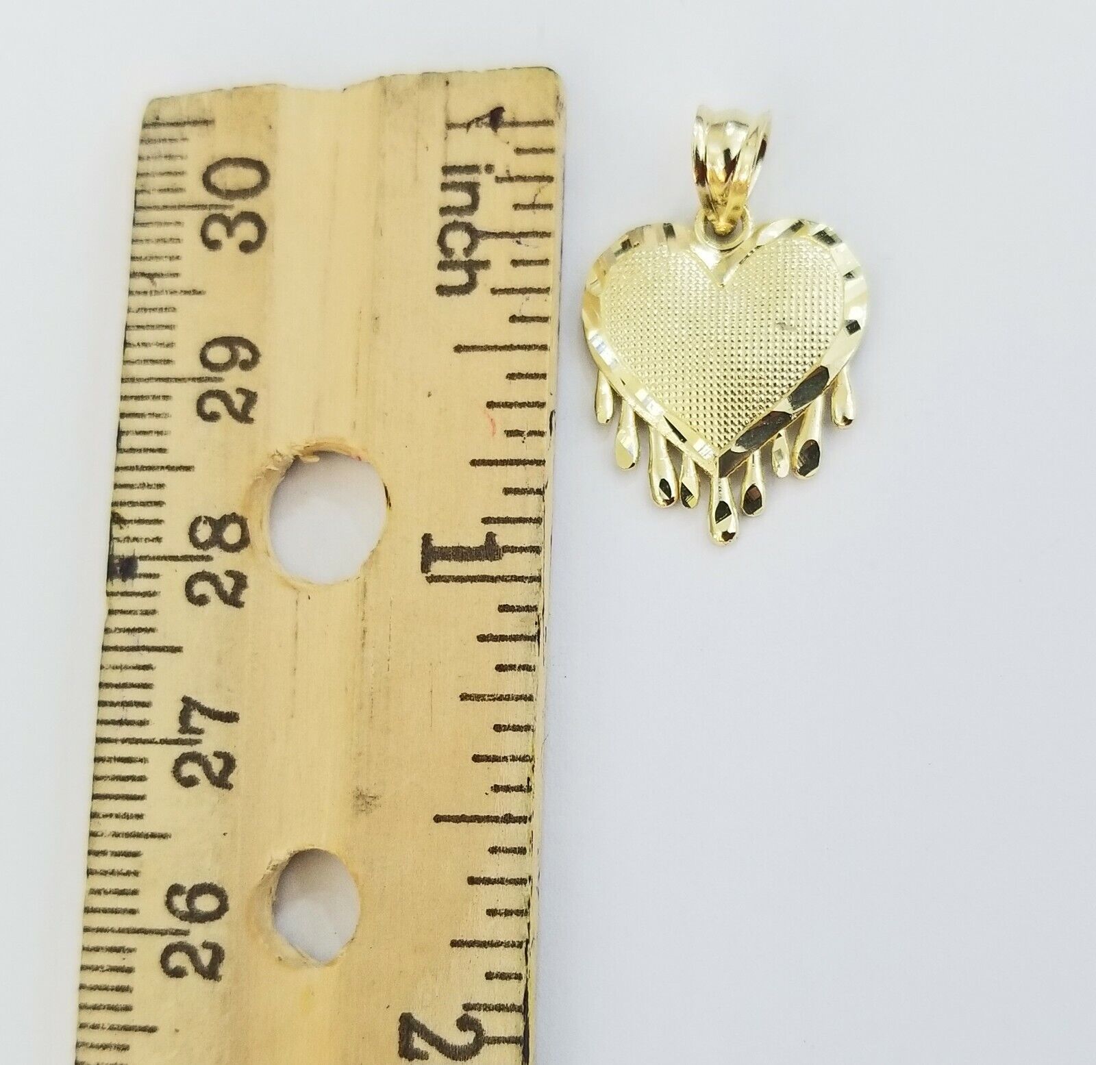 Real 10k Gold Heart Pendant Rope Chain Ladies Charm Necklace,18 20 22 24 26 28 - Reva Jeweler